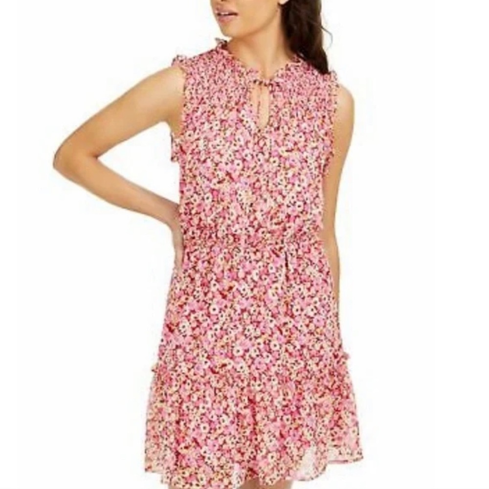 Gypsies & Moondust Pink Floral Ruffle Dress